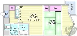 INOVE札幌資生館前 1LDKの間取図画像
