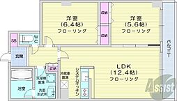 COMFORIA北三条 2LDKの間取図画像