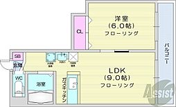 クリスタルファイブ 1LDKの間取図画像