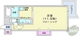 藤井ビル北17条2 1Kの間取図画像