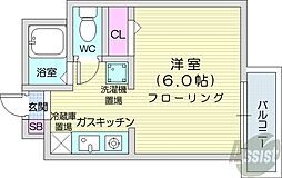ヒューマンプラザ北大前 1Kの間取図画像