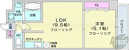 シャトーブラン25 1LDKの間取図画像