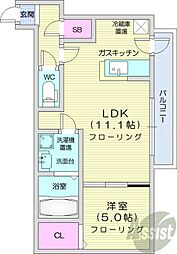 アネトス二番館 1LDKの間取図画像