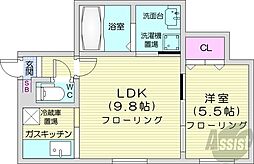 ツインパティオ1 1LDKの間取図画像