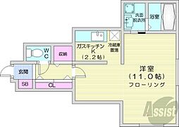 プレステージ札幌 1Kの間取図画像