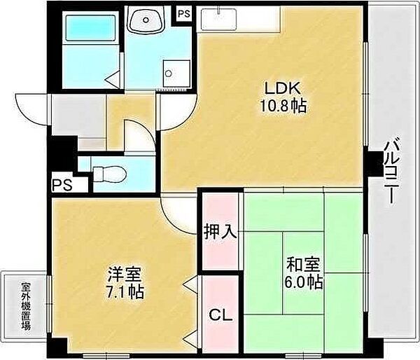 ビバリー江坂 201｜大阪府吹田市南金田２丁目(賃貸マンション2LDK・2階・52.44㎡)の写真 その2