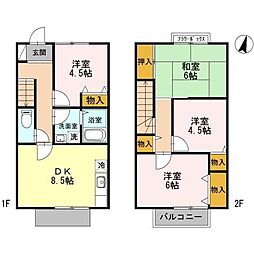 エスポワール箕面 2階4DKの間取り