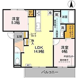 間取図画像 2LDK