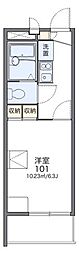 レオパレスドミール 2階1Kの間取り