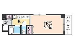 ラ・エスポワール 1Kの間取図画像