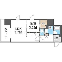 SEASONFLATS梅田EAST 1LDKの間取図画像