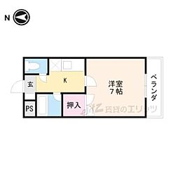 エストマンション 2階1Kの間取り