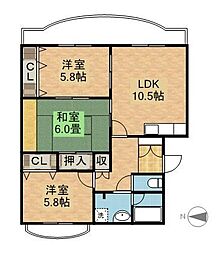 ハイツシャルマン 3LDKの間取図画像