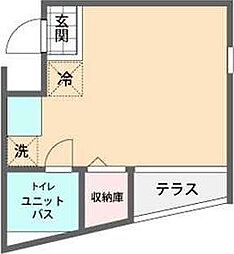 サラダボール ワンルームの間取図画像