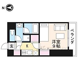 アスール江坂 1Kの間取図画像