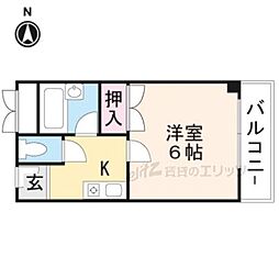 本町八番館 1Kの間取図画像