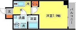 SERENiTE江坂四番館 1Kの間取図画像