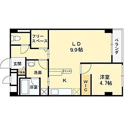 プール・トゥジュールブラン 1LDKの間取図画像