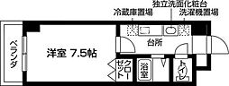 梅田エクセルハイツ ワンルームの間取図画像