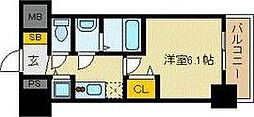 プレサンス新大阪ザ・シティ 1Kの間取図画像