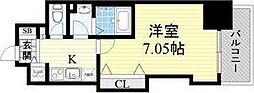 Luxe天神橋 1Kの間取図画像