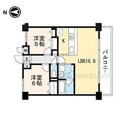ネオコート上土室 2LDKの間取図画像