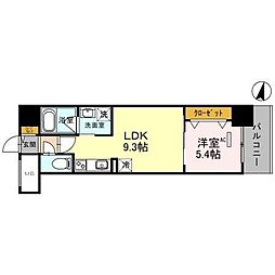 ジョワイユ新大阪 1LDKの間取図画像