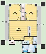 サニーコート泉  ｜ 大阪府吹田市泉町1丁目（賃貸マンション2LDK・3階・43.62㎡） その2