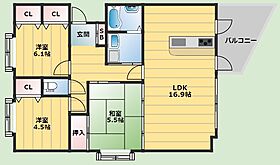 ウイング旭ヶ丘  ｜ 大阪府豊中市旭丘（賃貸マンション3LDK・7階・83.00㎡） その2