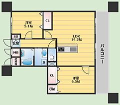 テラジハイツ1号館  ｜ 大阪府豊中市寺内2丁目（賃貸マンション2LDK・2階・56.92㎡） その2