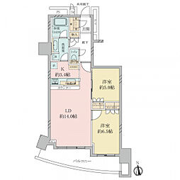 ＴＯＷＥＲ　ＲＥＳＩＤＥＮＣＥ　ＴＯＫＹＯ 2LDKの間取り