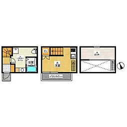 トリスアパートメント 2階1SKの間取り