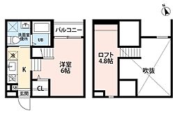 Kiino 2階1SKの間取り
