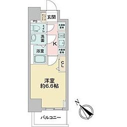 名古屋市営鶴舞線 鶴舞駅 徒歩3分の賃貸マンション 11階1Kの間取り