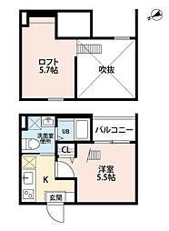 名古屋市営桜通線 鶴里駅 徒歩3分の賃貸アパート 2階1SKの間取り