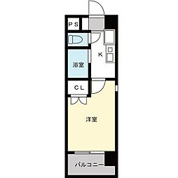 名古屋市営桜通線 瑞穂運動場西駅 徒歩7分の賃貸マンション 8階1Kの間取り