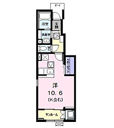 ノイ　ブローテ 1階1Kの間取り