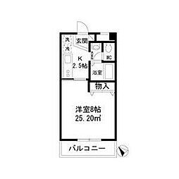 名古屋市営桜通線 瑞穂区役所駅 徒歩3分の賃貸マンション 2階1Kの間取り