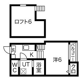 LALA　FLAT　ATSUTA　KIRITOCHOU 1階1SKの間取り