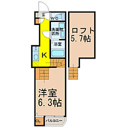 ハーモニーテラス白金 1階1SKの間取り