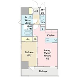 SD Court Kanayama 12階1LDKの間取り