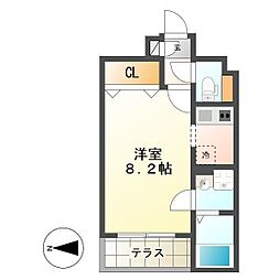 Branche金山 1階ワンルームの間取り