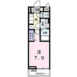 名鉄常滑線 大同町駅 徒歩10分の賃貸アパート 2階1Kの間取り