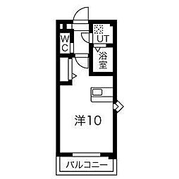 Excel Court櫻 2階ワンルームの間取り