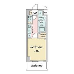 プレイズシード御器所イースト 8階1Kの間取り