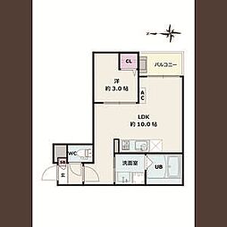 Jack atsutakoshinII 1階1LDKの間取り