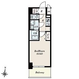 S-RESIDENCE堀田North II 2階1Kの間取り