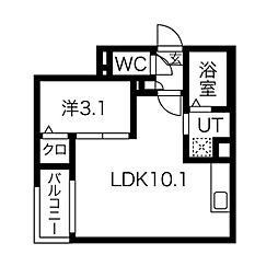 Jackkansei3 1LDKの間取図画像