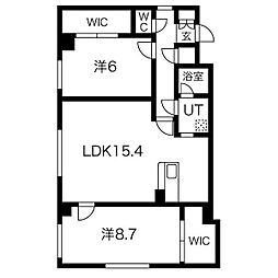 サリジェール瑞穂 2LDKの間取図画像