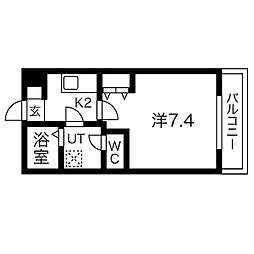 クレフラスト野並B棟 1Kの間取図画像